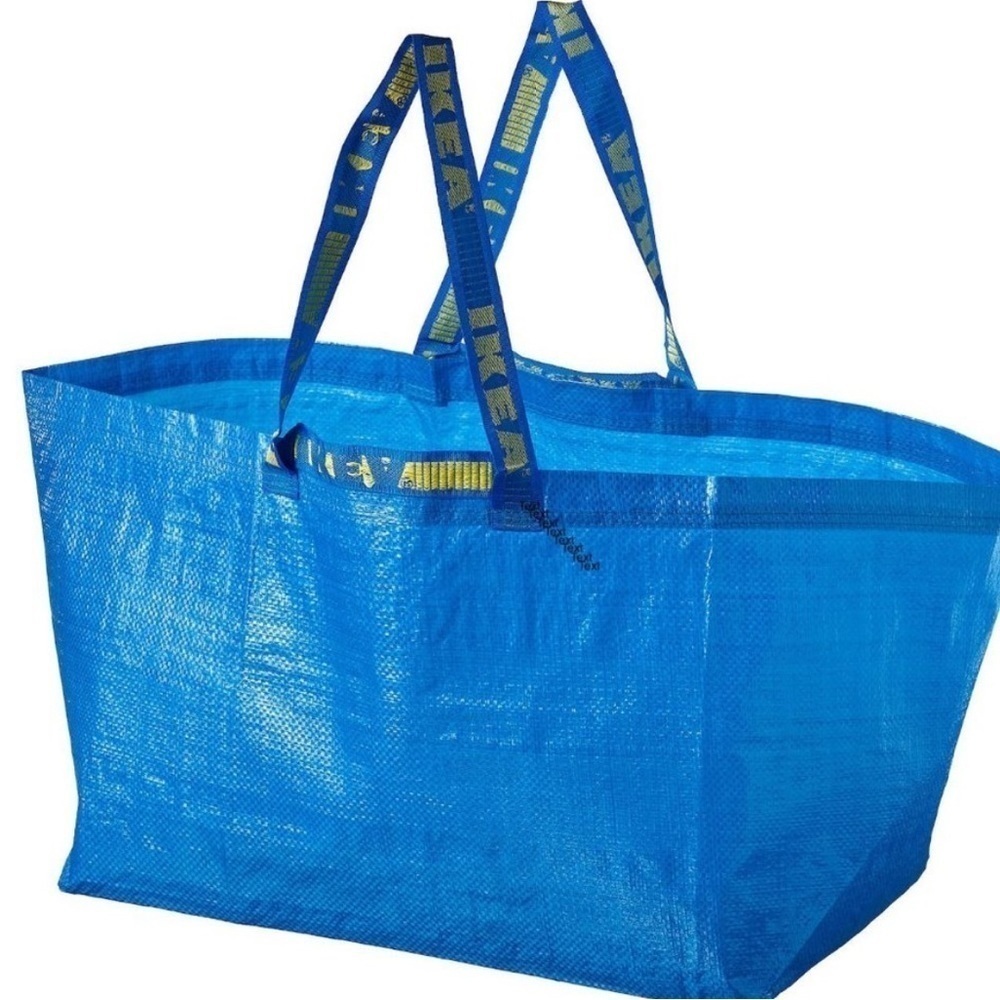 Frakta blue Ikea tote shopping bag reusable durable